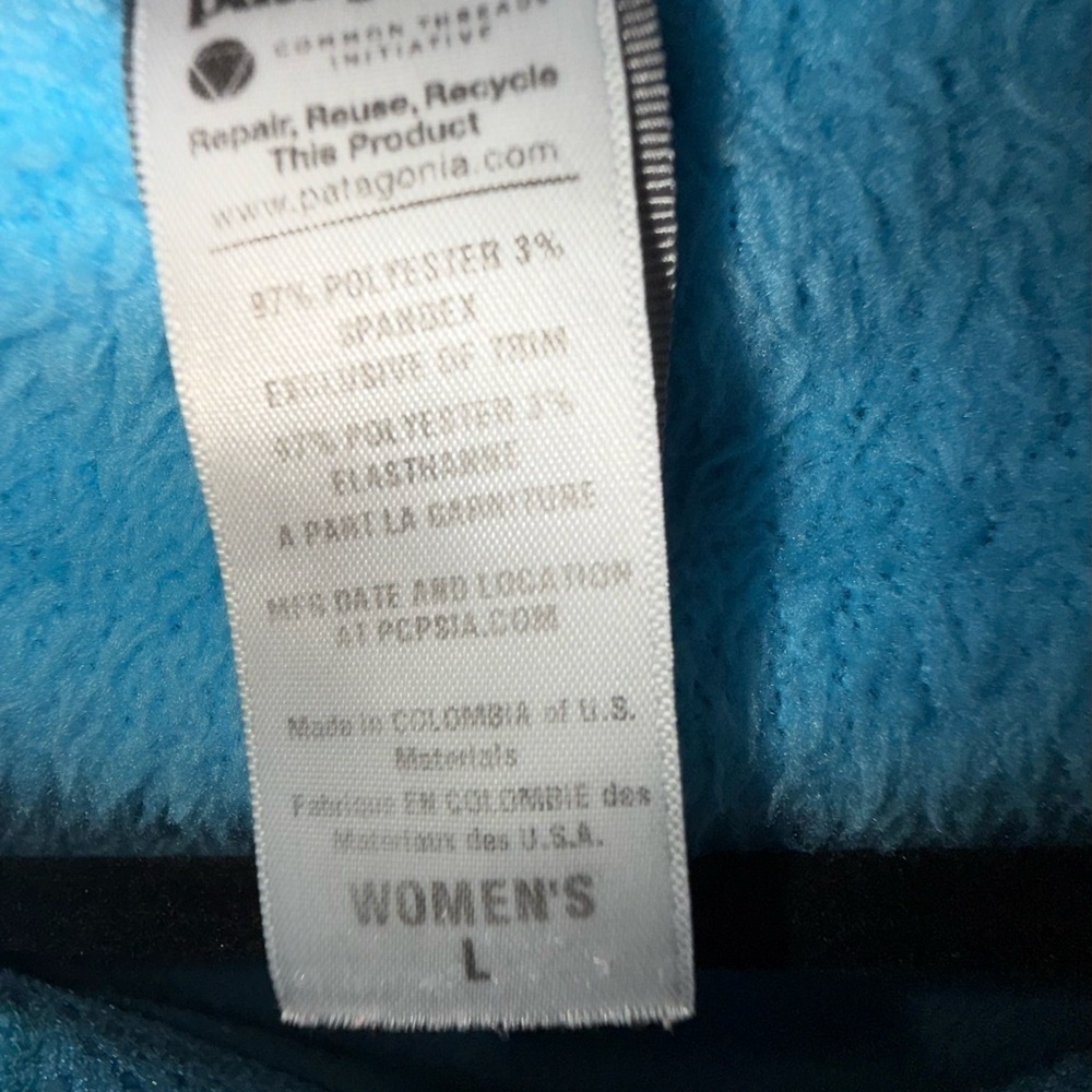 Patagonia Fleece Womens Large Blue R2 Regulator Full Zip Outdoors Jumper Lady - Picture 6 of 7